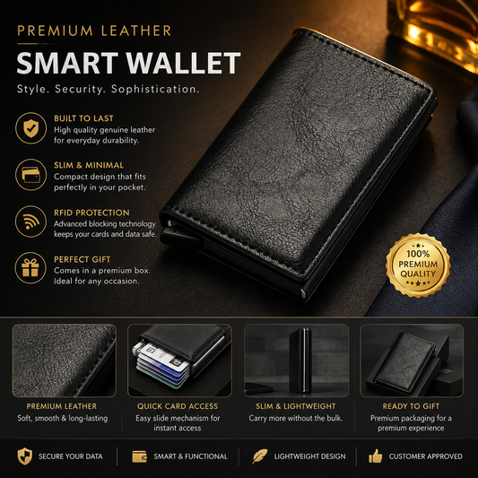 Premium leather smart wallet